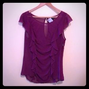 Fuschia Flounce Top - Express (NWT)